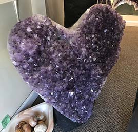 Heart shaped amethyst